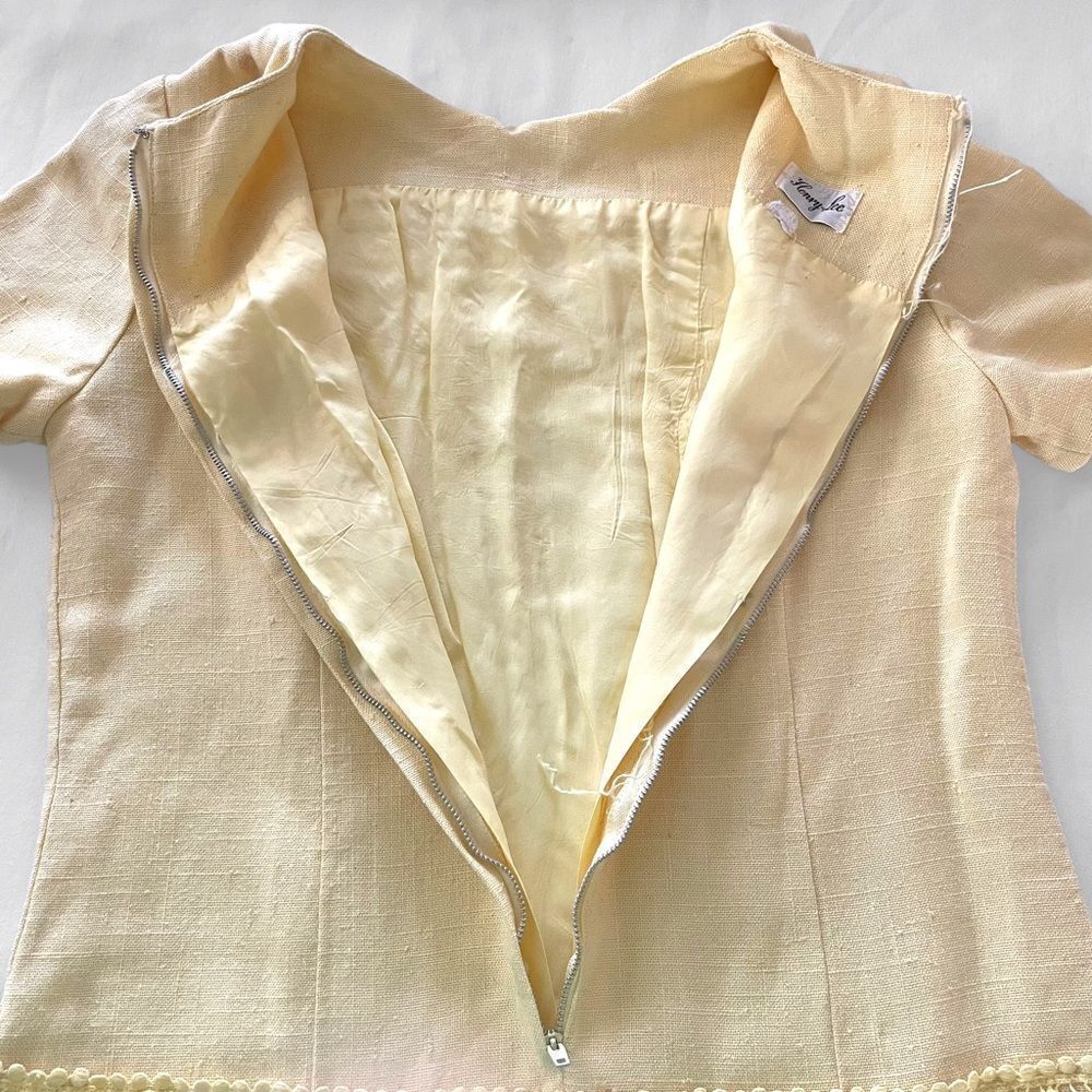Vintage Henry Lee Mod Linen Daisy Dress - Picture 5 of 9
